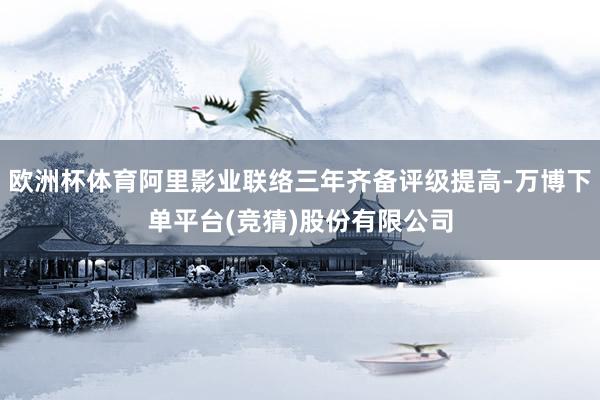 欧洲杯体育阿里影业联络三年齐备评级提高-万博下单平台(竞猜)股份有限公司