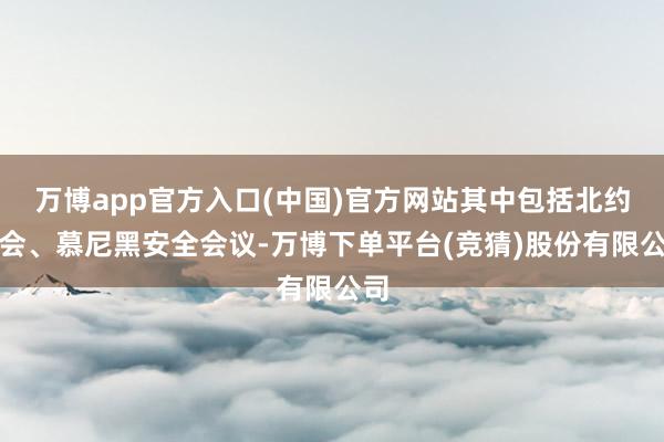 万博app官方入口(中国)官方网站其中包括北约峰会、慕尼黑安全会议-万博下单平台(竞猜)股份有限公司