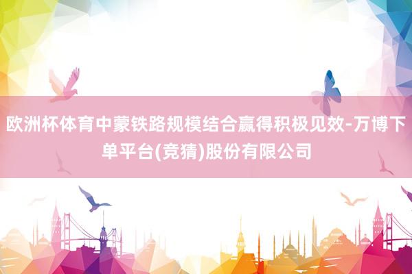 欧洲杯体育中蒙铁路规模结合赢得积极见效-万博下单平台(竞猜)股份有限公司
