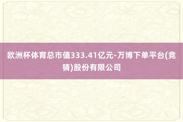 欧洲杯体育总市值333.41亿元-万博下单平台(竞猜)股份有限公司